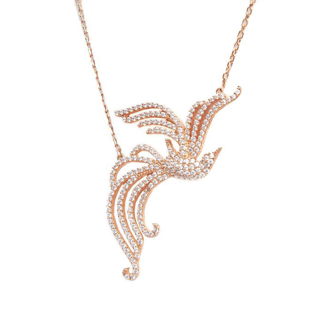 Collar Ave Fenix Oro rosa