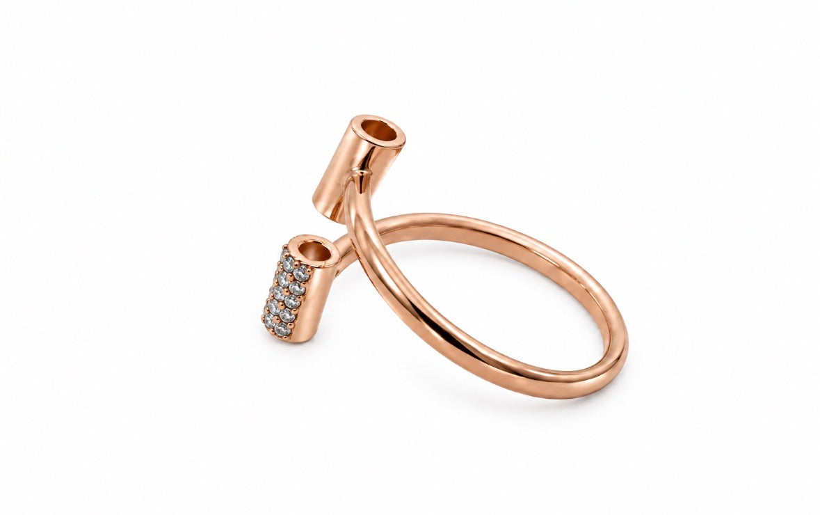 Anillo Oro Rosa Y Negro