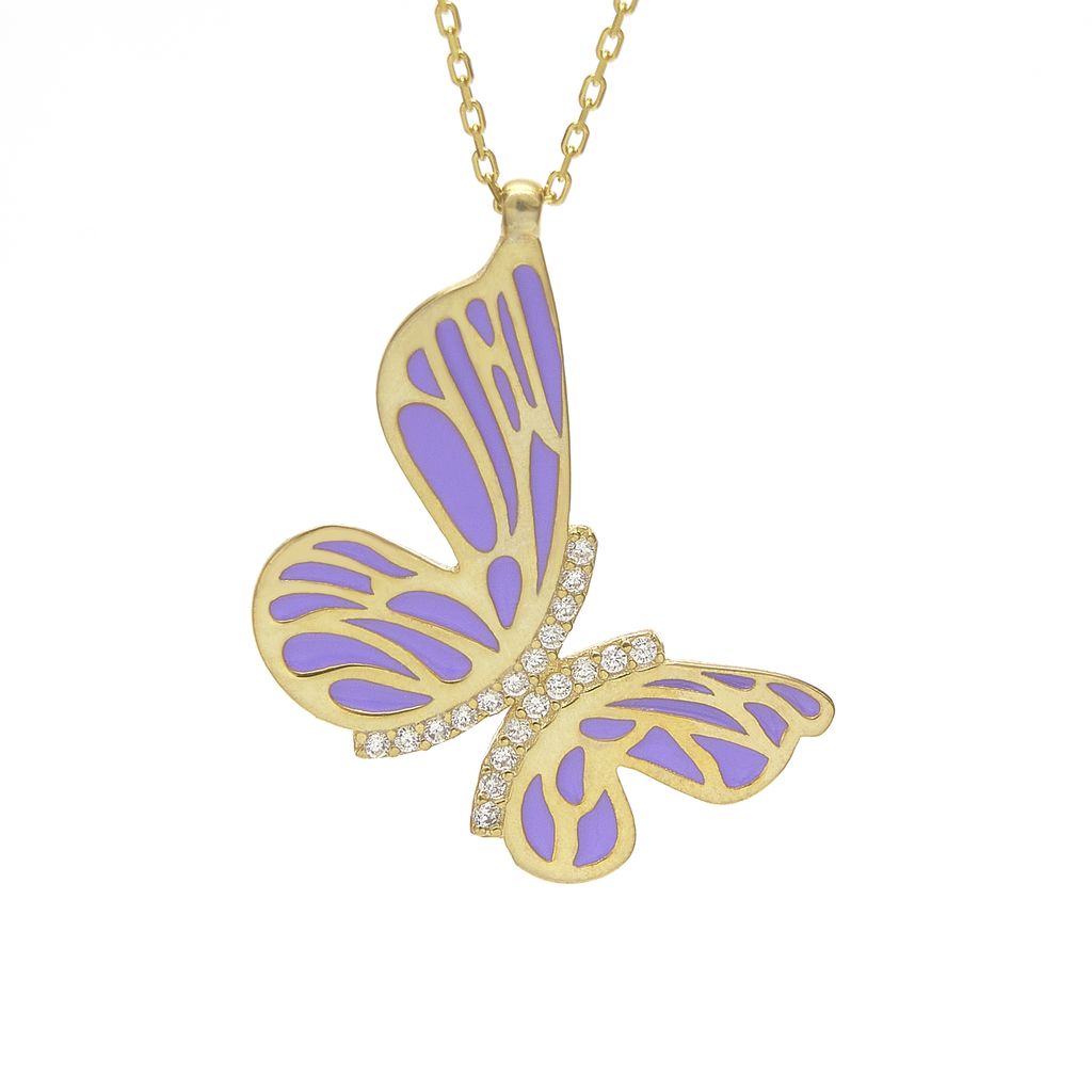 Collar Mariposa Monarca Violeta