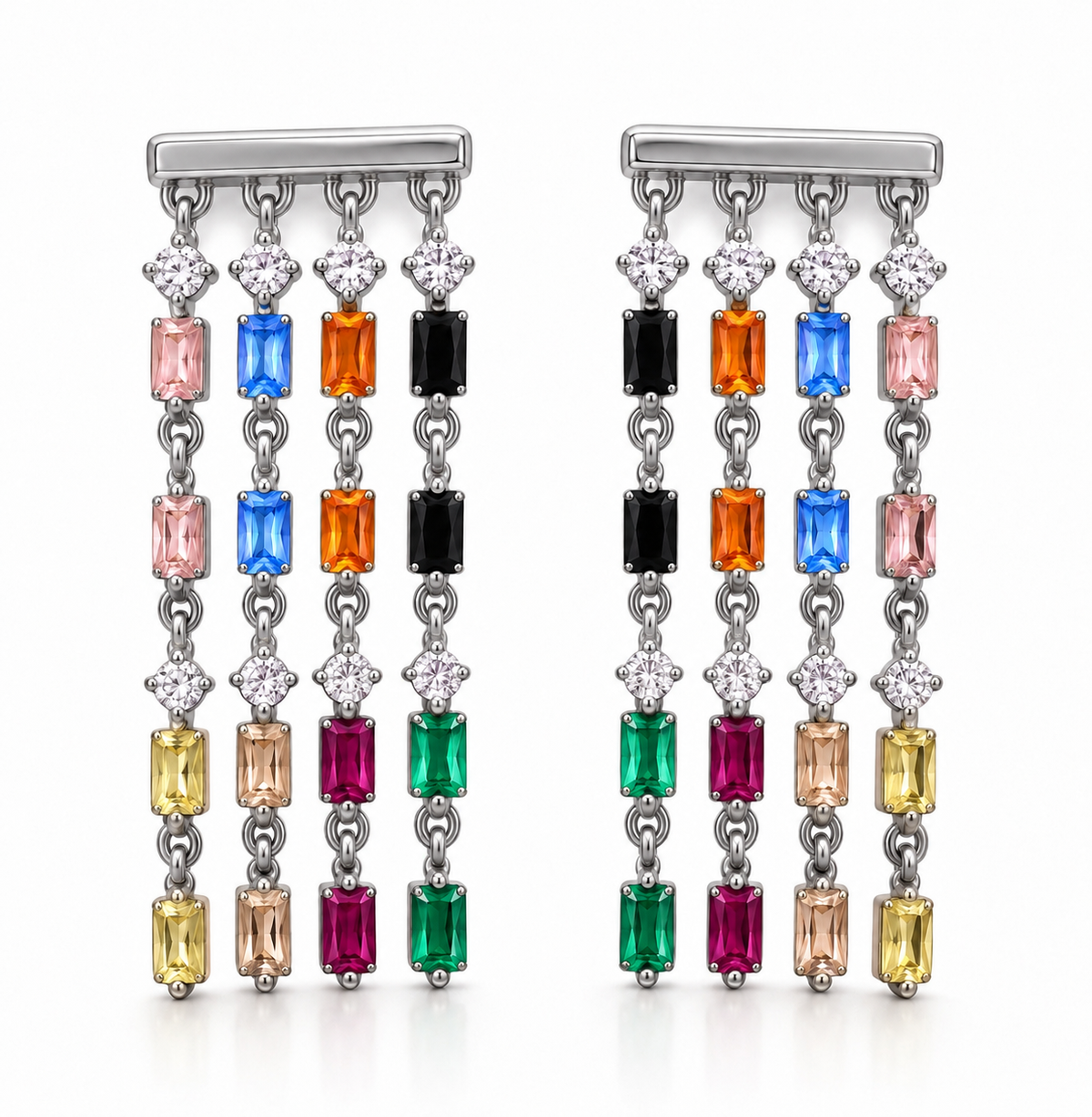 Aretes Cascada arcoiris