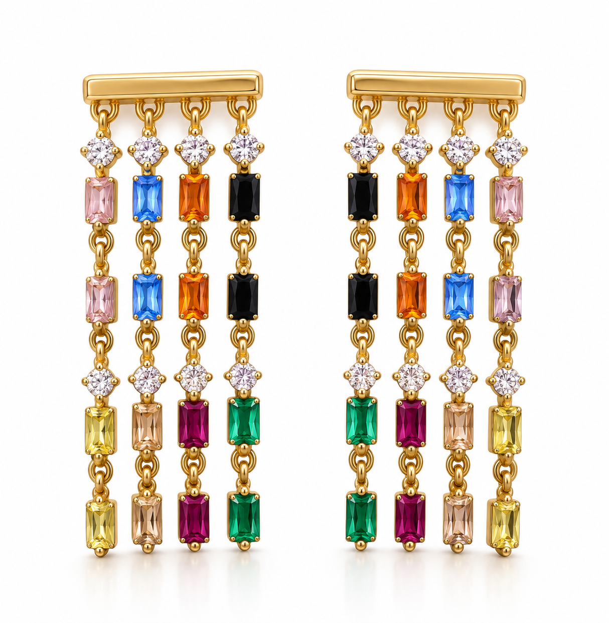 Aretes Cascada arcoiris