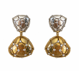 Aretes Ravena Plata Y Oro