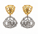 Aretes Ravena Plata Y Oro