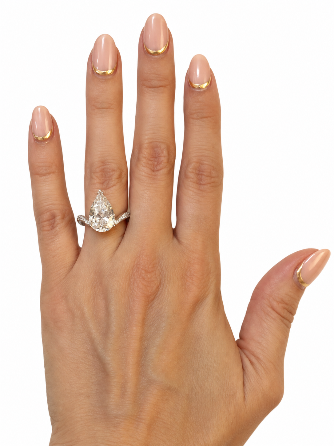 Anillo Solitario Pera Moissanita