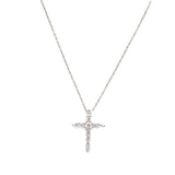 Collar Cruz Clasica Moissanita Plata