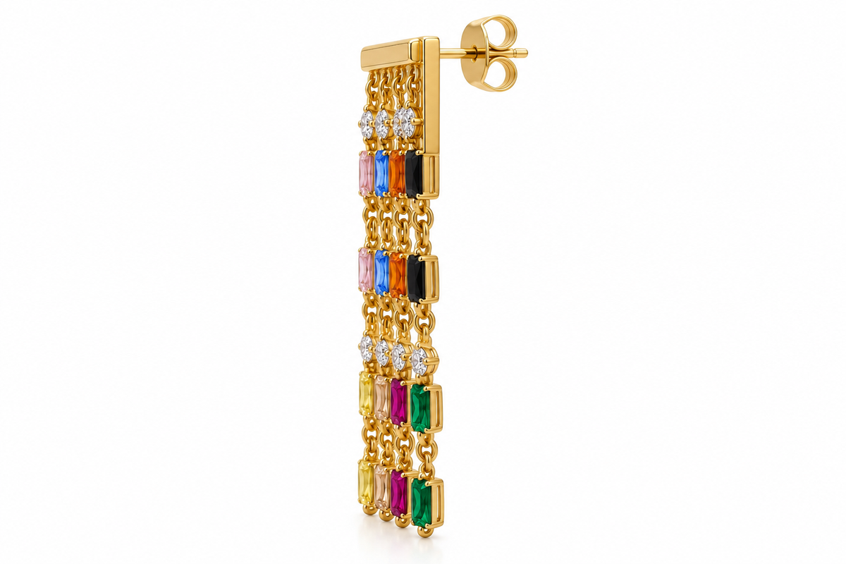 Aretes Cascada arcoiris