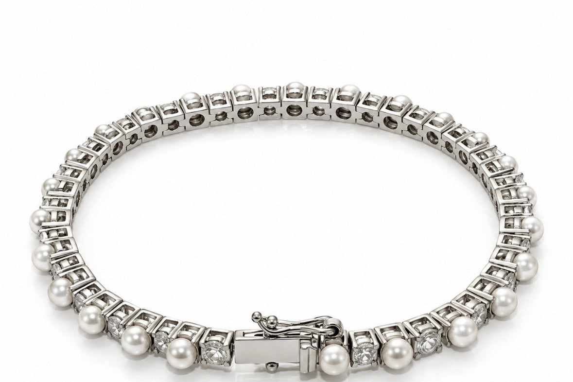 Brazalete Tennis mix de perlas