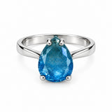 Anillo Paraiba Gota de verano azul degradado