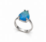 Anillo Paraiba Gota de verano azul degradado