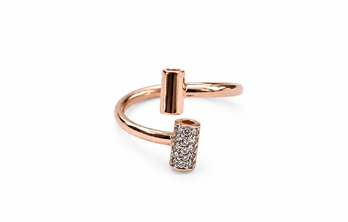 Anillo Oro Rosa Y Negro