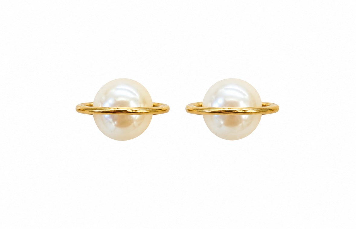 Aretes Perla de saturno