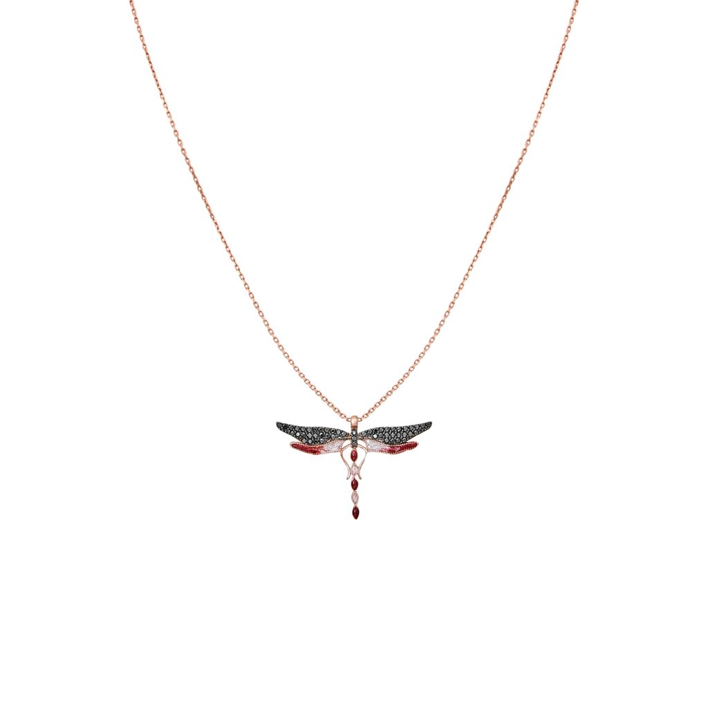 Collar Libélula Acuarela Fuego