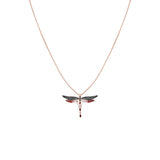 Collar Libélula Acuarela Fuego