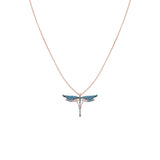 Collar Libélula Acuarela Turquesa
