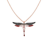 Collar Libélula Acuarela Fuego